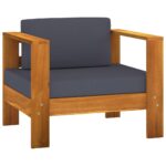 vidaXL 10-dielna záhradná sedacia súprava s tmavosivými podložkami akáciové drevo – Obrázok 6