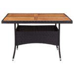 vidaXL 9-dielny záhradný jedálenský set polyratan akáciové drevo čierny – Obrázok 8