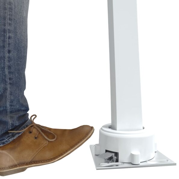 vidaXL Súprava markízových stĺpikov biela 450x245 cm železo – Obrázok 9