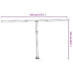 vidaXL Súprava markízových stĺpikov biela 450x245 cm železo – Obrázok 10