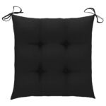 vidaXL Hojdacie kreslo s čiernym vankúšom masívne tíkové drevo – Obrázok 3