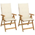 vidaXL Záhradné sklápacie stoličky 2 ks s podložkami akáciový masív