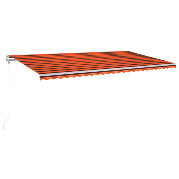 vidaXL Automatická markíza,LED a senzor vetra 600x350cm,oranžová/hnedá – Obrázok 2