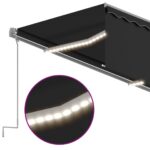 vidaXL Automatická markíza tienidlo&LED&senzor vetra antracitová – Obrázok 5