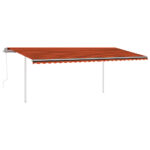 vidaXL Automatická markíza, LED a senzor vetra 6x3,5 m, oranžová/hnedá – Obrázok 2