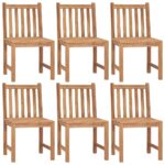 vidaXL Záhradné stoličky 6 ks s podložkami tíkový masív – Obrázok 2