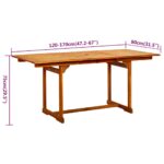 vidaXL 7-dielna záhradná jedálenská súprava masívne akáciové drevo – Obrázok 9