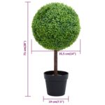 vidaXL Umelý krušpán v tvare gule s kvetináčom zelený 71 cm – Obrázok 5