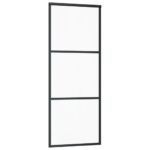vidaXL Posuvné dvere s kovaním ESG sklo a hliník 76x205 cm – Obrázok 3