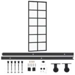 vidaXL Posuvné dvere s kovaním ESG sklo a hliník 76x205 cm – Obrázok 2