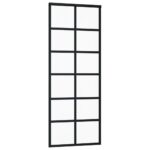 vidaXL Posuvné dvere s kovaním ESG sklo a hliník 76x205 cm – Obrázok 3