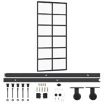 vidaXL Posuvné dvere s kovaním ESG sklo a hliník 90x205 cm – Obrázok 2