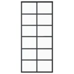 vidaXL Posuvné dvere s kovaním ESG sklo a hliník 90x205 cm – Obrázok 4