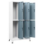 vidaXL Uzamykacia skriňa bledosivá a tmavosivá 90x45x180 cm oceľová – Obrázok 6