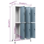 vidaXL Uzamykacia skriňa bledosivá a tmavosivá 90x45x180 cm oceľová – Obrázok 9