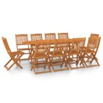 vidaXL 11-dielna záhradná jedálenská súprava 220x90x75 cm akácia – Obrázok 2