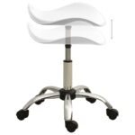 vidaXL Otočná jedálenská stolička biela umelá koža – Obrázok 4