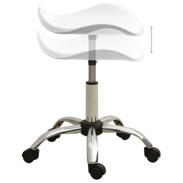 vidaXL Otočná jedálenská stolička biela umelá koža – Obrázok 4