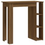 vidaXL Barový stôl+polica, hnedý dub 102x50x103,5 cm, kompozitné drevo – Obrázok 2