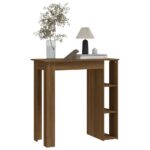 vidaXL Barový stôl+polica, hnedý dub 102x50x103,5 cm, kompozitné drevo – Obrázok 3