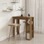 vidaXL Barový stôl+polica, hnedý dub 102x50x103,5 cm, kompozitné drevo – Obrázok 4
