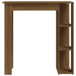 vidaXL Barový stôl+polica, hnedý dub 102x50x103,5 cm, kompozitné drevo – Obrázok 5