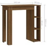 vidaXL Barový stôl+polica, hnedý dub 102x50x103,5 cm, kompozitné drevo – Obrázok 7