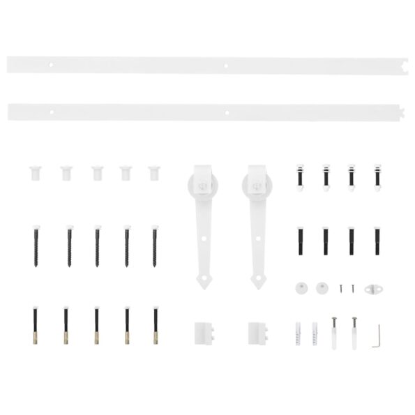 vidaXL Kovanie na posuvné dvere 200 cm oceľové biele – Obrázok 4