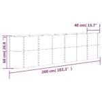 vidaXL Vyvýšený záhradný záhon pozinkovaná oceľ 260x40x68 cm antracit – Obrázok 6