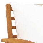 vidaXL Záhradná lavička 120 cm s krémovými vankúšmi akáciový masív – Obrázok 5