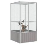 vidaXL Klietka pre vtáky sivá 111x107x211,5 cm pozinkovaná oceľ – Obrázok 2