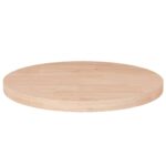 vidaXL Okrúhla stolová doska Ø50x2,5 cm neošetrený dubový masív