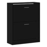 vidaXL Botník čierny 63x24x81 cm spracované drevo – Obrázok 3