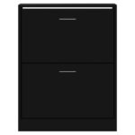vidaXL Botník čierny 63x24x81 cm spracované drevo – Obrázok 4