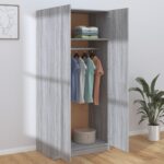 vidaXL Šatník sivý dub sonoma 80x52x180 cm spracované drevo – Obrázok 6
