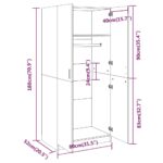 vidaXL Šatník sivý dub sonoma 80x52x180 cm spracované drevo – Obrázok 8