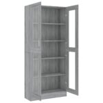 vidaXL Vitrína sivý dub sonoma 82,5x30,5x185,5 cm spracované drevo – Obrázok 5