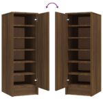 vidaXL Botník hnedý dub 32x35x92 cm spracované drevo – Obrázok 8