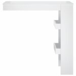 vidaXL Nástenný barový stôl lesklý biely 102x45x103,5 cm kompoz. drevo – Obrázok 3