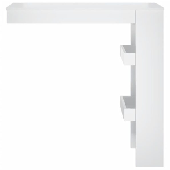 vidaXL Nástenný barový stôl lesklý biely 102x45x103,5 cm kompoz. drevo – Obrázok 3