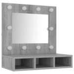 vidaXL Zrkadlová skrinka s LED sivá sonoma 60x31,5x62 cm – Obrázok 4
