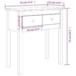 vidaXL Konzolový stolík 70x35x75 cm masívne borovicové drevo – Obrázok 10