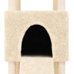 vidaXL Škrabadlo pre mačky so sisalovými stĺpikmi krémové 153 cm – Obrázok 7