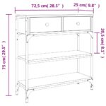 vidaXL Konzolový stolík sivý sonoma 72,5x25x75 cm kompozitné drevo – Obrázok 11