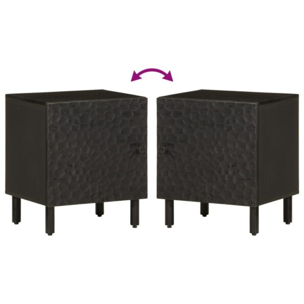 vidaXL Nočný stolík, čierny 40x33x46 cm, mangový masív – Obrázok 6