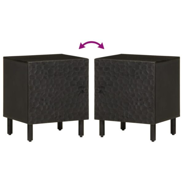 vidaXL Nočné stolíky 2 ks, čierne 40x33x46 cm, mangový masív – Obrázok 7