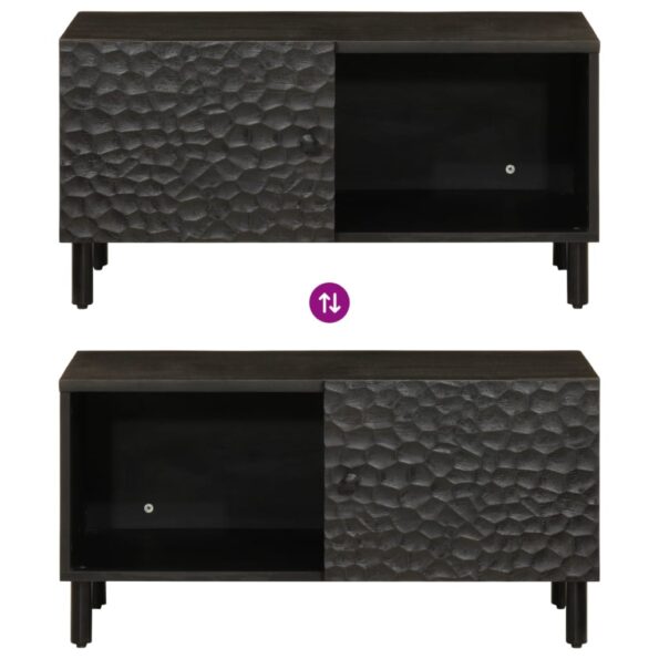 vidaXL Konferenčný stolík, čierny 80x50x40 cm, mangový masív – Obrázok 6