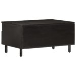 vidaXL Konferenčný stolík, čierny 80x54x40 cm, mangový masív – Obrázok 7