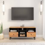 vidaXL TV skrinka 100x33x46 cm akáciový masív – Obrázok 3