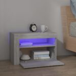 vidaXL Nočné stolíky 2 ks s LED, sivý dub sonoma 60x35x40 cm – Obrázok 6